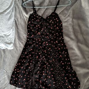 Wild Fable Black Strawberry Skater Dress